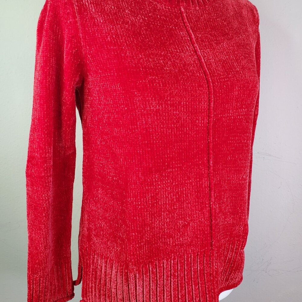Style & Co Womens Red Chenille Sweater PS